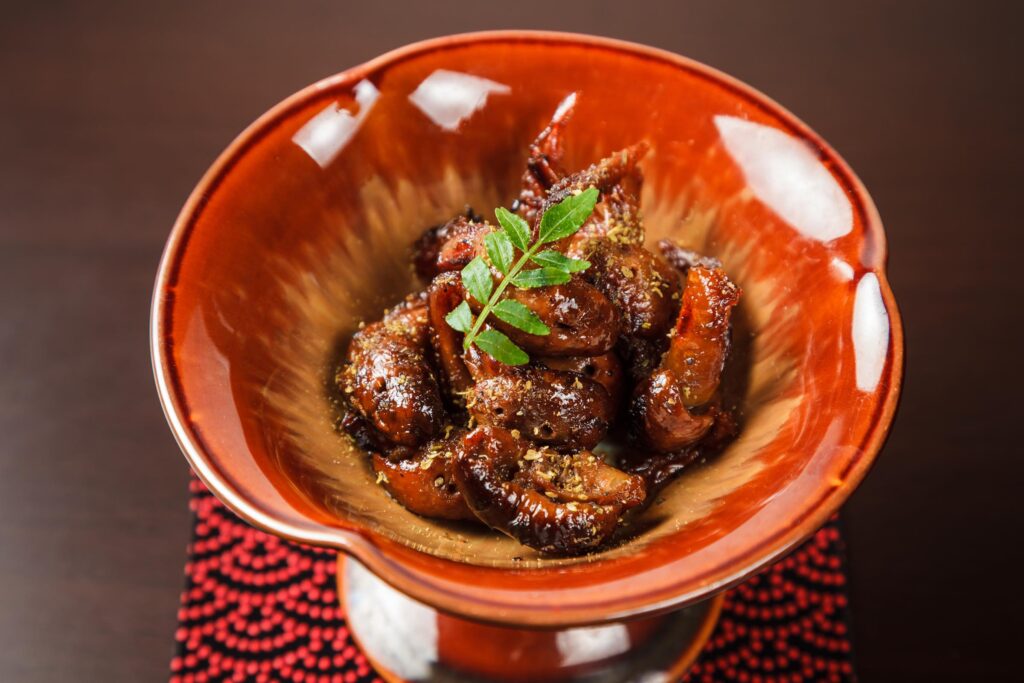 肝焼き うなぎの肝に特製たれをつけ炭火でやいたもの